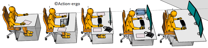Les dimensions du bureau doit être adaptées à l'activité de l'utilisateur